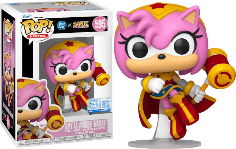 DC x Sonic the Hedgehog Funko Pop Vinyl: Amy (Wonder Woman) van Funko – cover 1 van 2