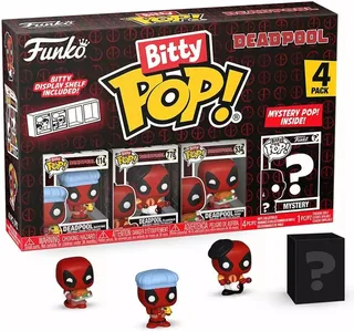 Deadpool Funko Bitty Pop! 4-Pack: Deadpool Bathtime / Deadpool Flamenco / Deadpool Supper Hero de Funko – jaquette 1 sur 2
