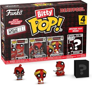 Deadpool Funko Bitty Pop! 4-Pack: Dinopool / Deadpool (Barista) / Deadpool (Roman Senator) / Chase Figure by Funko – cover 1 of 2