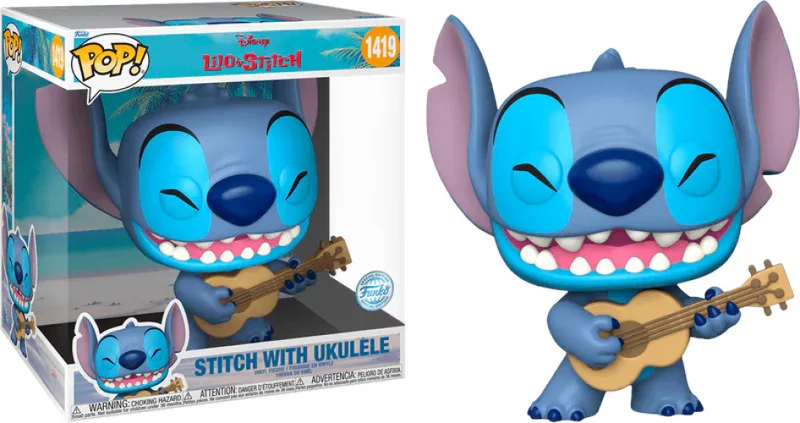 Disney Lilo & Stitch Jumbo Funko Pop Vinyl: Stitch with Ukulele (Special Edition) by Funko – cover 1 of 2