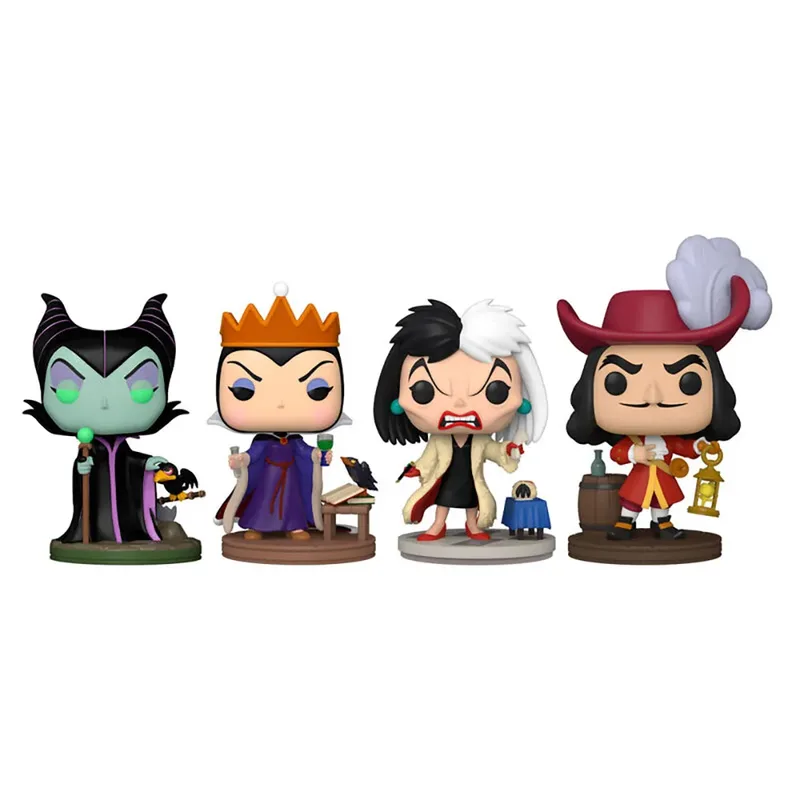Disney Villains Funko Pop Vinyl: Maleficent/Evil Queen/Cruella De Vil/Captain Hook 4-Pack van Funko – cover 2 van 2