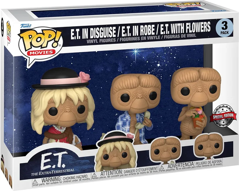 E.T. Funko Pop Vinyl: E.T. in Disguise / E.T. in Robe / E.T. with Flowers 3-Pack by Funko – cover