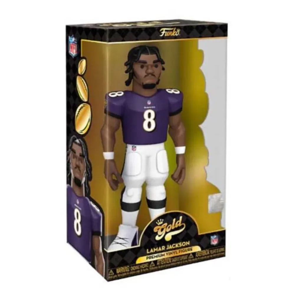 Figure Gold 12 Nfl Ravens Lamar Jackson de Funko – jaquette