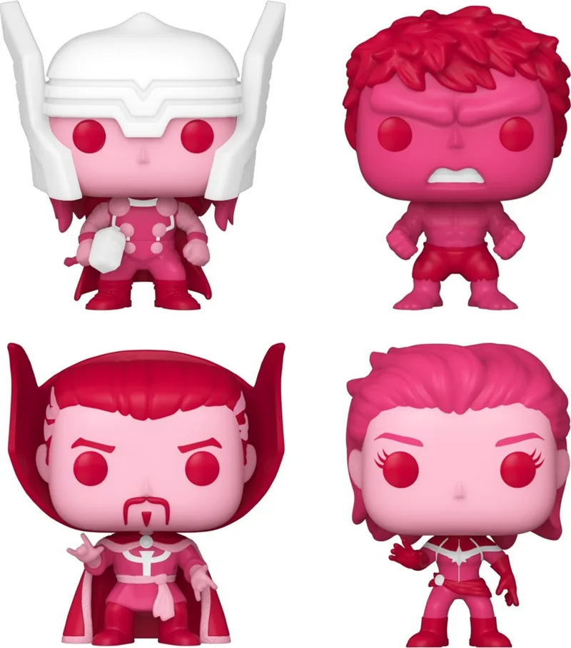 Marvel Classic Funko Pocket Pop Vinyl 4-Pack: Thor / Hulk / Dr. Strange / Captain Marvel (Valentines Day) by Funko – cover