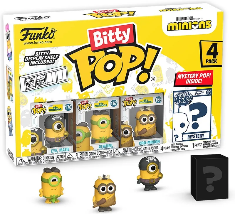 Minions Funko Bitty Pop! 4-Pack: Eye, Matie / Au Naturel / Cro-Minion by Funko – cover 1 of 4