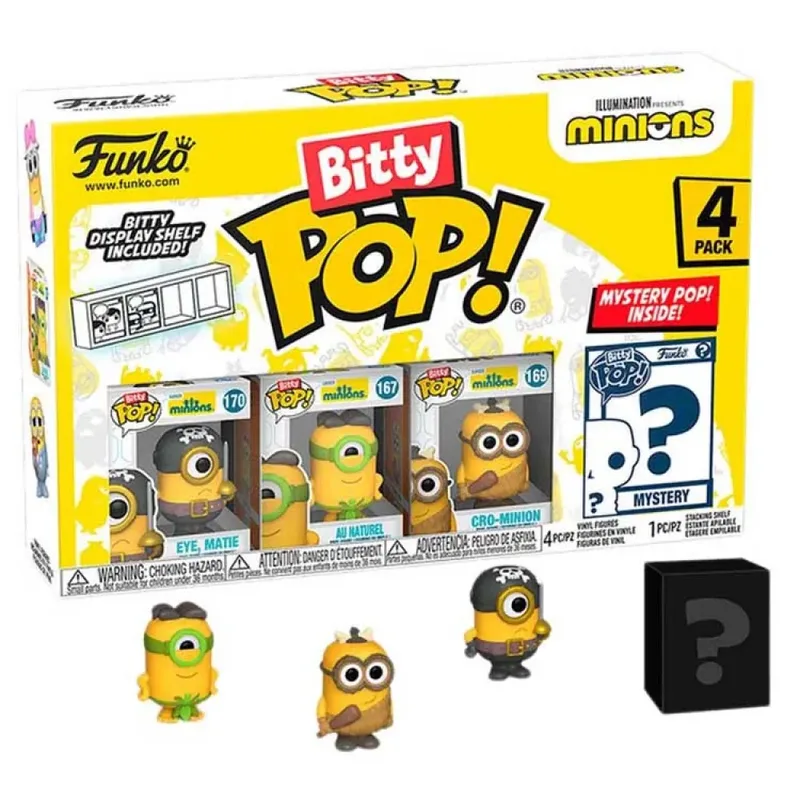 Minions Funko Bitty Pop! 4-Pack: Eye, Matie / Au Naturel / Cro-Minion by Funko – cover 2 of 4