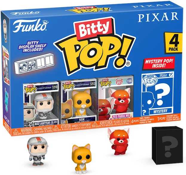 Pixar Funko Bitty Pop! 4-Pack: Buzz Lightyear (XL-01) / Sox / Red Panda Mei by Funko – cover 1 of 2