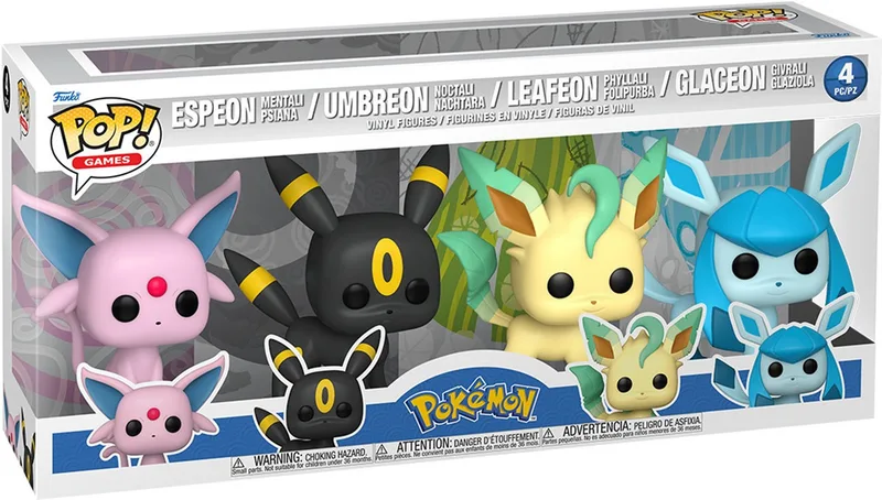 Pokemon Funko Pop Vinyl 4-Pack: Espeon / Umbreon / Leafeon / Glaceon de Funko – jaquette