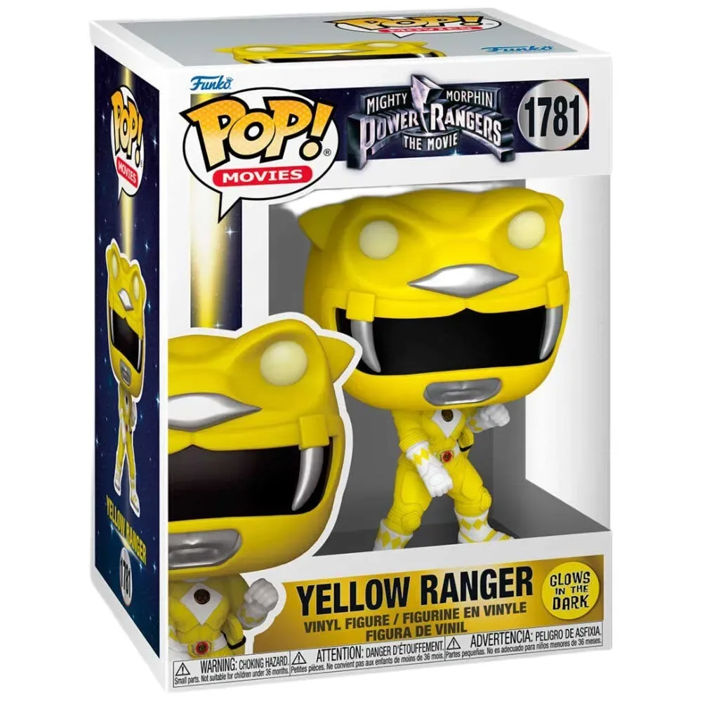 Power Rangers Mighty Morphin The Movie Gele Ranger Figuur (lichtgevend In Het Donker) 9 Cm van Funko – cover