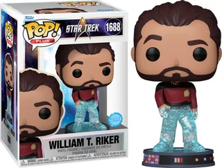 Star Trek Picard Funko Pop Vinyl: Transporting William T. Riker (Glitter) van Funko – cover 1 van 2