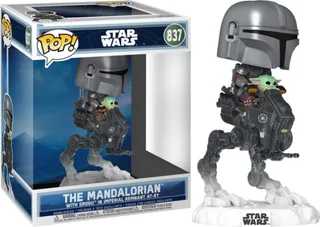 Star Wars Funko Pop Rides Deluxe Vinyl: The Mandalorian with Grogu in Imperial Remnat AT-RT by Funko – cover 1 of 2