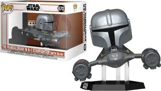 Star Wars Funko Pop Vinyl: The Mandalorian in N-1 Starfighter with R5-D4 de Funko – jaquette 1 sur 2