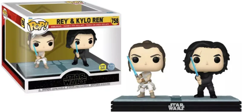 Star Wars Moments Funko Pop Vinyl: Rey & Kylo Ren 2-Pack (Glow in the Dark) by Funko – cover