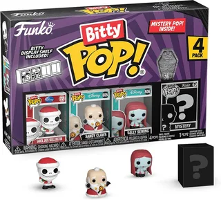 The Nightmare Before Christmas 30th Anniversary Funko Bitty Pop! 4-Pack: Santa Jack Skellington / Sandy Claws / Sally Sewing by Funko – cover 1 of 4