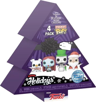 The Nightmare Before Christmas Pocket Pop Holiday Tree 4-Pack - Zero, Sally, Snowman Jack, Sandy Claws by Funko – cover 1 of 2