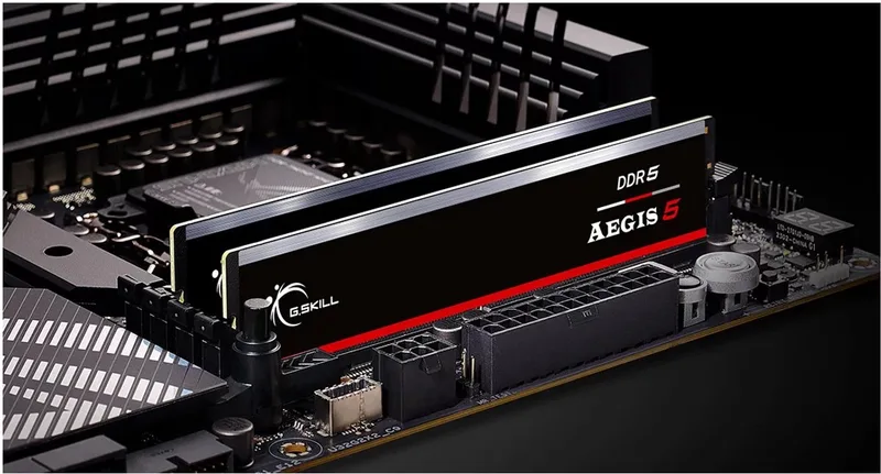 Aegis 5 F5-6000J3636F32GX1-IS - DDR5 - 32 GB: 1 x 32 GB - 288-PIN - 6000 MHz / PC5-48000 - CL36 - 1.35V - XMP 3.0 - AMD EXPO - Unbuffered - Non-ECC - zwart van G.Skill – cover