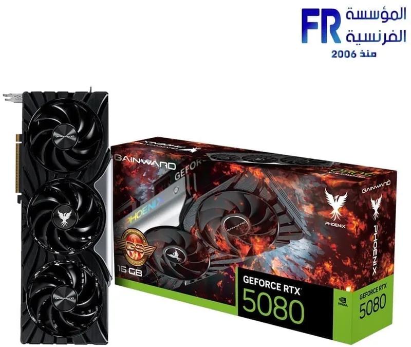 GeForce RTX 5080 Phoenix GS NVIDIA 16 GB GDDR7 van Gainward, Zwart, Zilver – cover