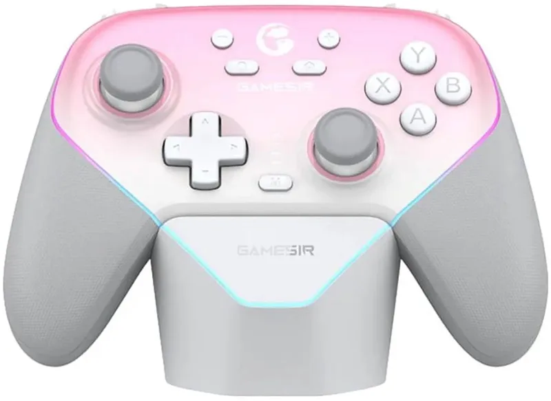 Super Nova - Draadloze Controller - Hall Effect - Voor Switch/Switch 2/PC/Mobile - Roze by GameSir, White, Pink – cover