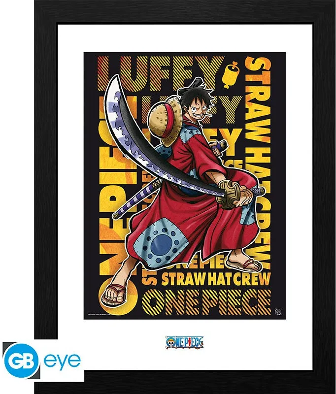 One Piece Framed Print - Luffy in Wano (30x40cm) de GB Eye – jaquette