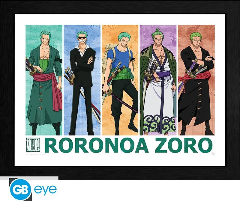 One Piece Framed Print - Pirate Hunter Zoro (30x40cm) van GB Eye – cover
