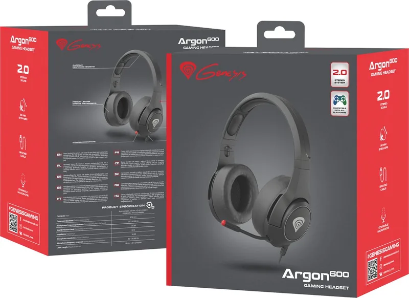 ARGON 600 NSG-1658 - GAMING HEADSET van Genesis, Zwart – cover