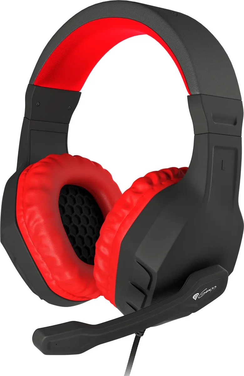 Headphones with Headband Genesis Argon 200 van Genesis, Rood – cover