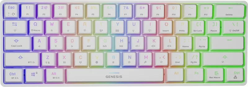 NKG-1845 Thor 660 - Gaming toetsenbord - USB/Bluetooth - QWERTY US by Genesis, White, US – cover