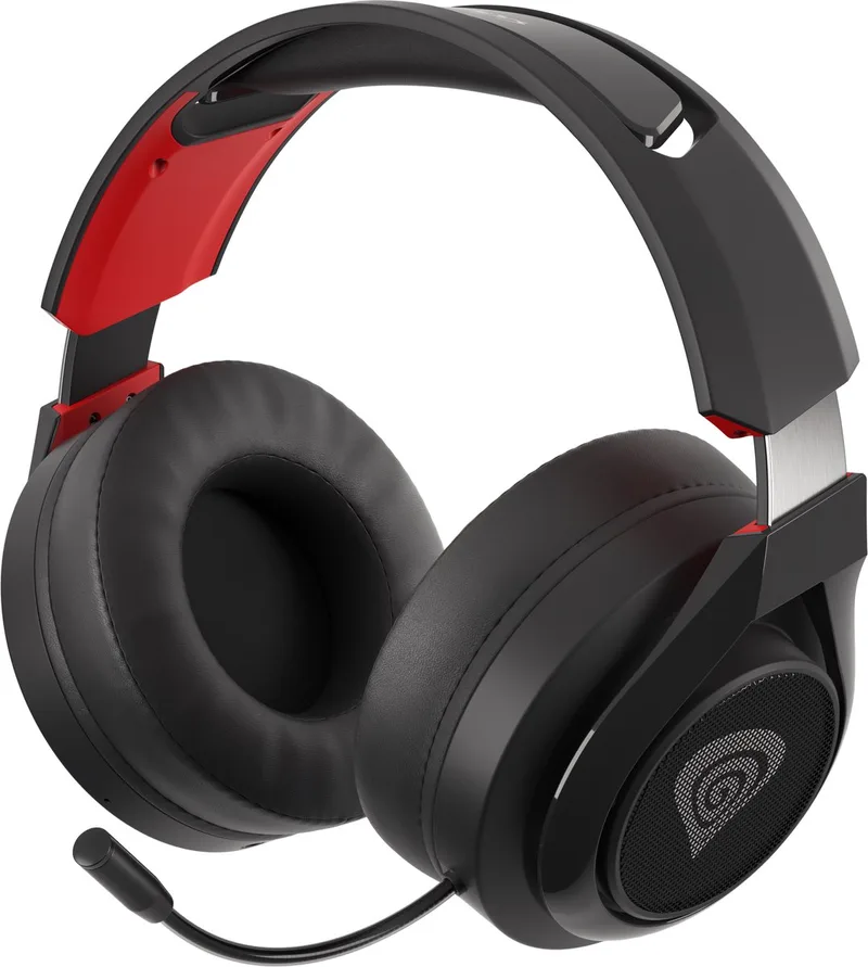 Selen 400 Gaming Headset draadloos voor de PC, Playstation 4 en Nintendo Switch by Genesis, Rood zwart – cover
