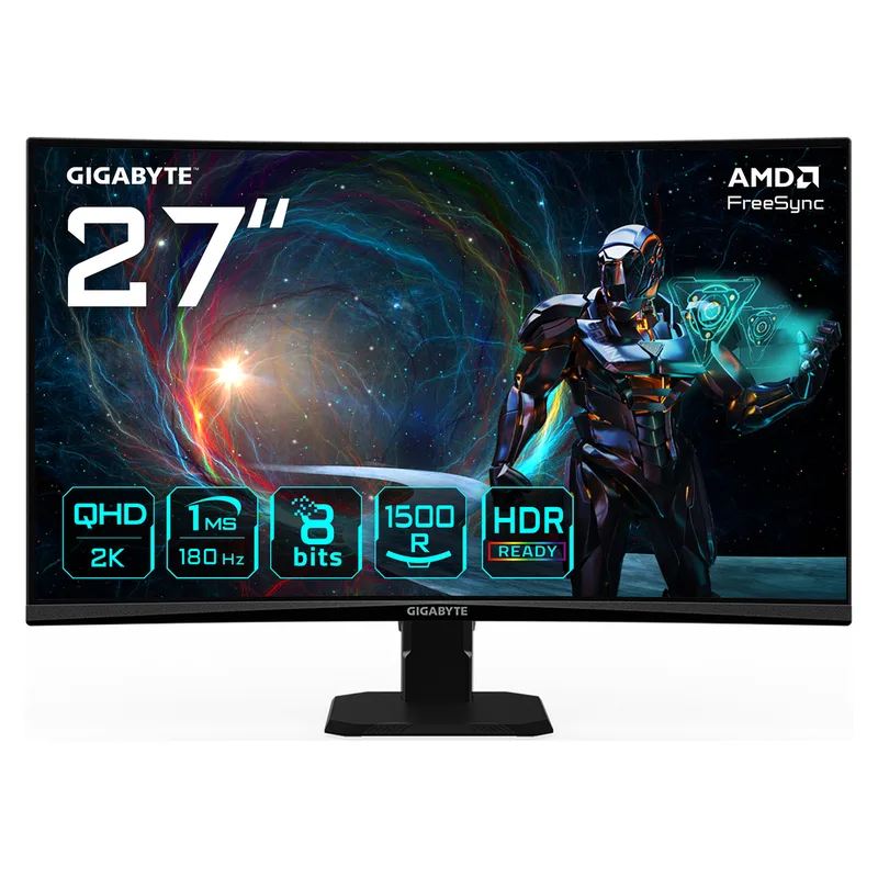 68,6 cm (27"") 2560 x 1440 Pixel Gigabyte GS27QCA EK 16:9 Quad HD VA 1 ms 180 Hz HDR DisplayPort HDMI VESA från Gigabyte – omslag