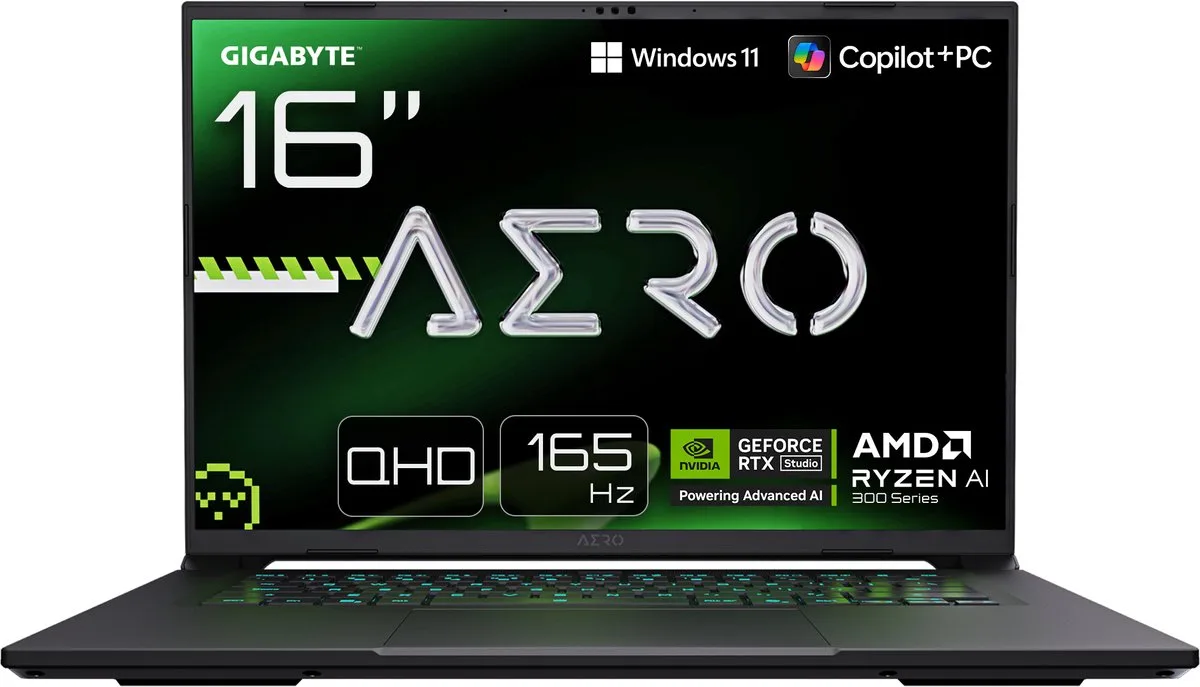 Aero X16 1VH93EEC64AH - Gaming Laptop - Ryzen AI 7 - RTX 5060 - 16 inch - 165 Hz de Gigabyte – jaquette
