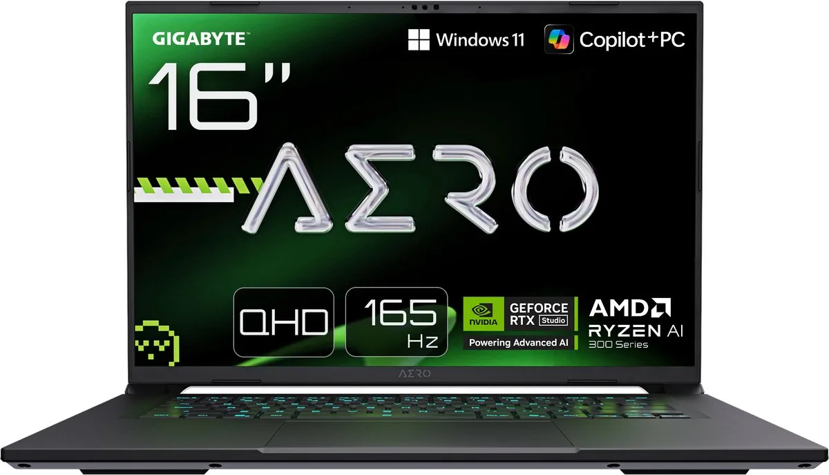 AERO X16 2WHA3EEC65DP - QHD Gaming Laptop - Ryzen AI 9 HX 370 - RTX 5070 - 16 inch - 165 Hz de Gigabyte – jaquette