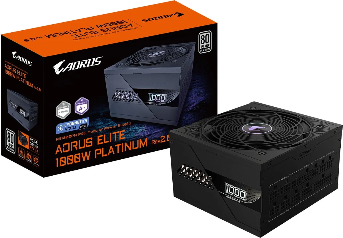 AORUS ELITE P1000W V2 power supply unit 1000 W 20+4 pin ATX ATX by Gigabyte, Black – cover