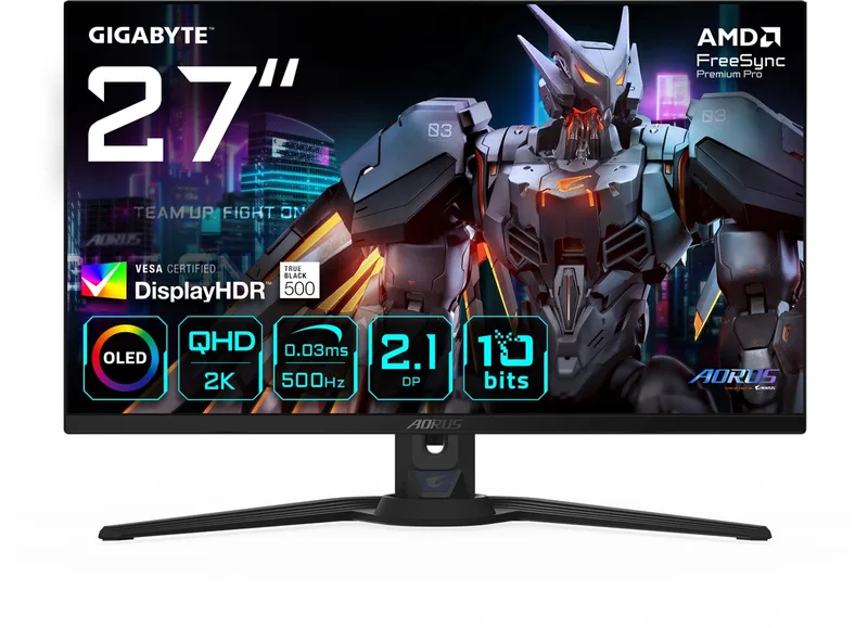 AORUS FO27Q5P - 2K QHD QD-OLED Gaming Monitor - 500Hz - 27 Inch van Gigabyte – cover