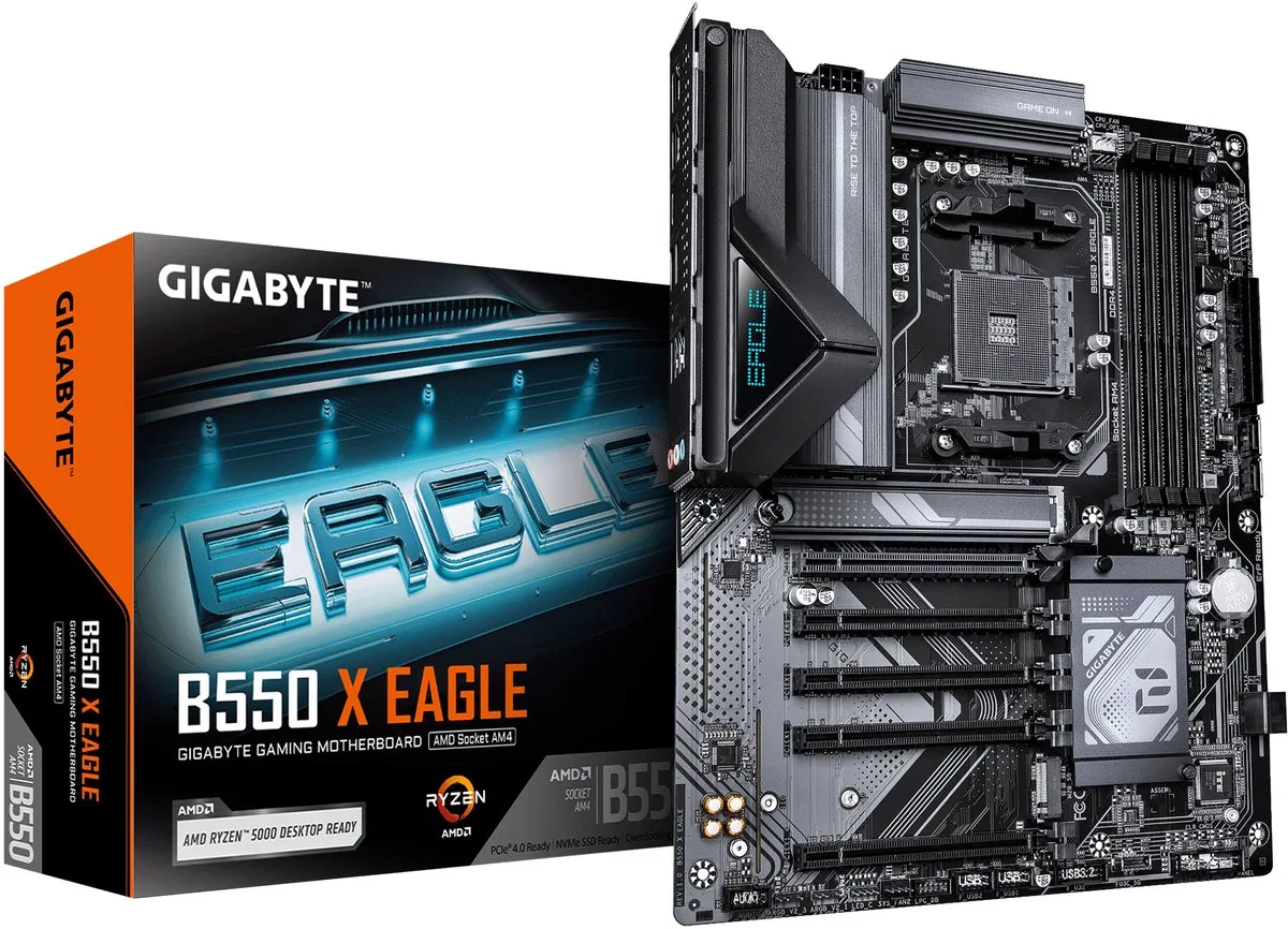 B550 X EAGLE Moederbord by Gigabyte, Donkerbruin – cover