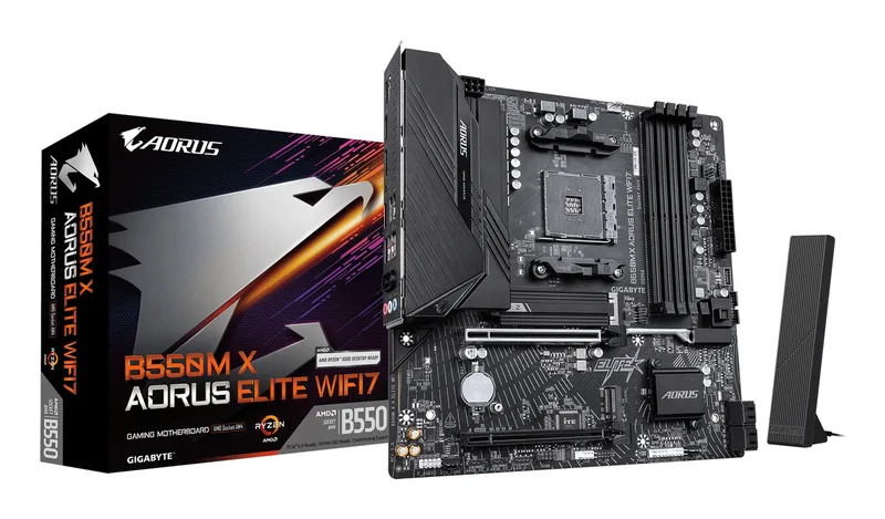 B550M X Aorus Elite WiFi7 - Moederbord de Gigabyte – jaquette