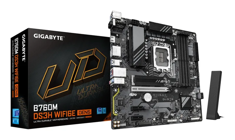 B760M DS3H WIFI6E GEN5 - moederbord de Gigabyte – jaquette