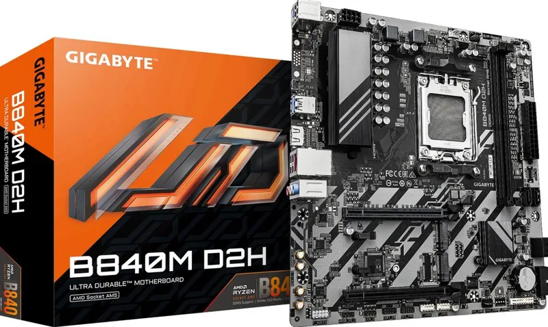 B840M D2H (B840,AM5,mATX,DDR5) de Gigabyte – jaquette