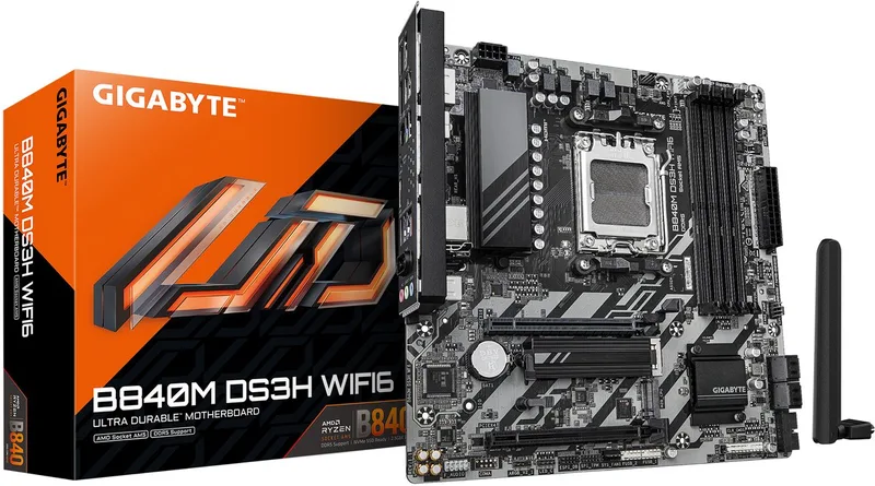 B840M DS3H WIFI6 AMD B840 Socket AM5 micro ATX de Gigabyte – jaquette