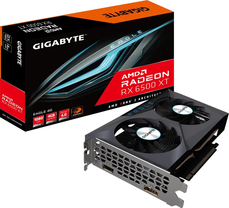 EAGLE Radeon RX 6500 XT 4G AMD 4 GB GDDR6 by Gigabyte, Grey – cover