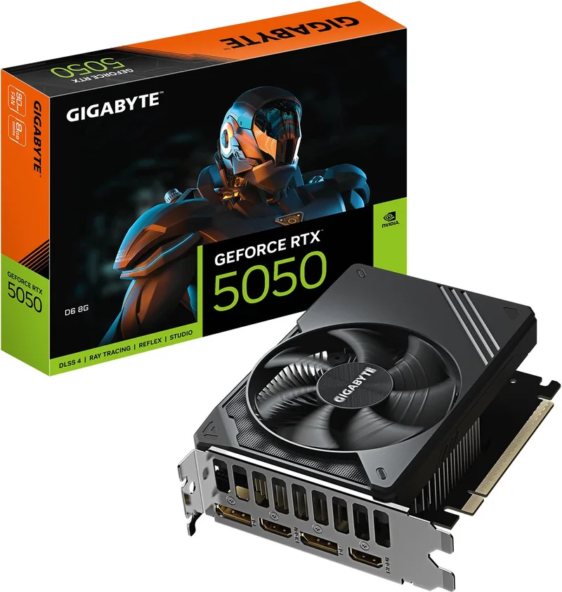 GeForce RTX 5050 - Grafische Kaart - 8 GB GDDR6 - 2560 CUDA Kernen - 128-bit Geheugenbus by Gigabyte, Black – cover