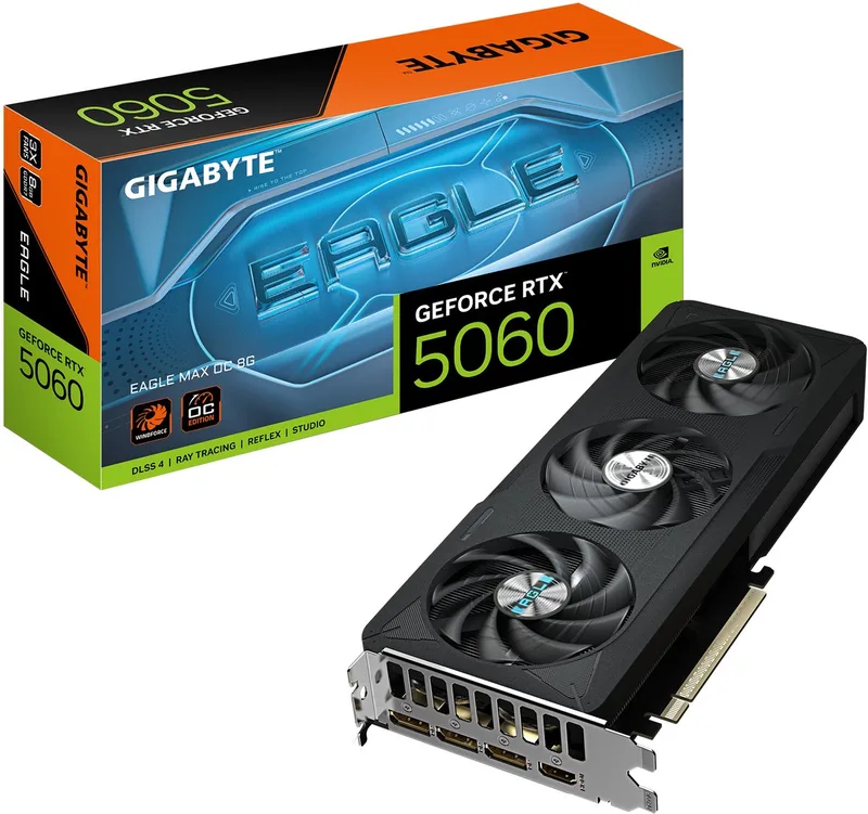 GeForce RTX 5060 EAGLE MAX OC 8G NVIDIA 8 GB GDDR7 by Gigabyte, Black – cover