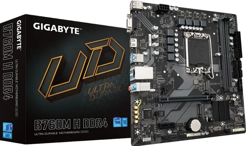 MB GIGABYTE B760M H DDR4 (B760,S1700,mATX,Intel) de Gigabyte – jaquette