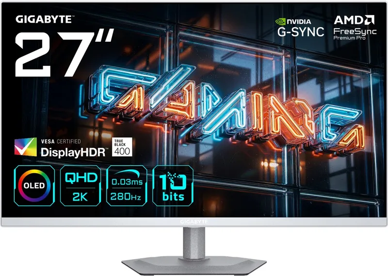 MO27Q2A ICE - 2K QHD QD-OLED Gaming Monitor - 280Hz - 27 Inch by Gigabyte – cover