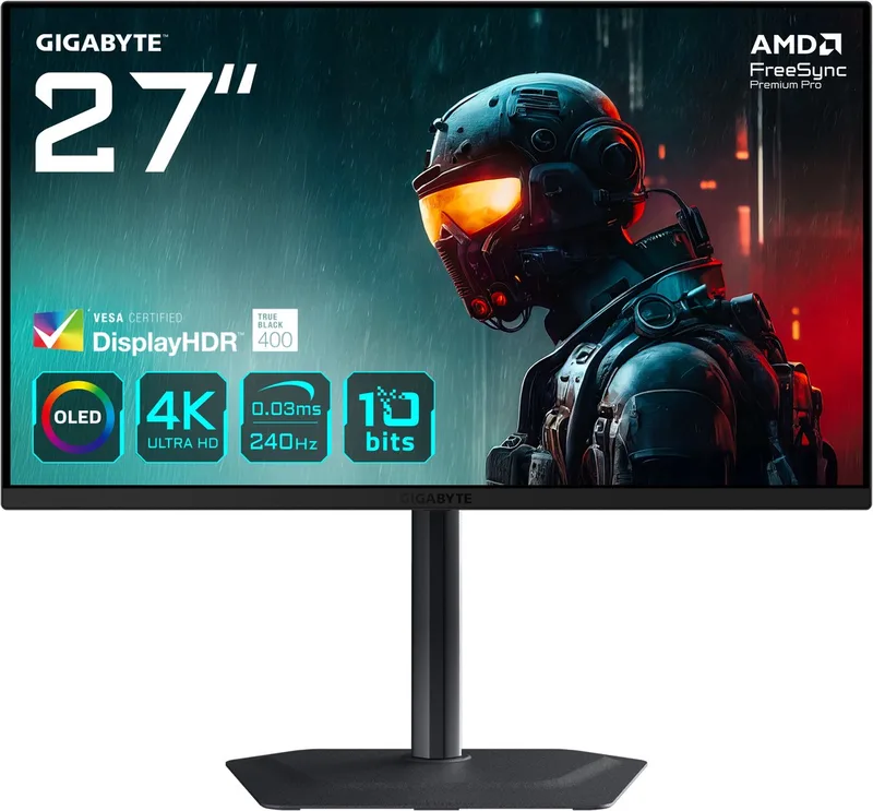 MO27U2 - 4K Ultra HD QD-OLED Gaming Monitor - 240hz - 27 inch by Gigabyte, Black – cover