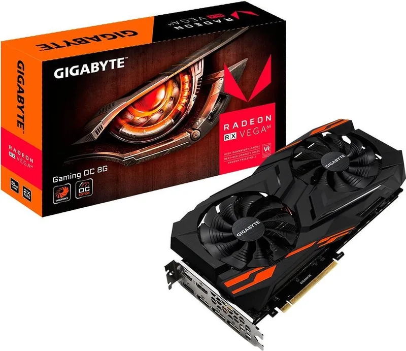 Radeon RX VEGA 64 GAMING OC 8GB by Gigabyte, Black – cover