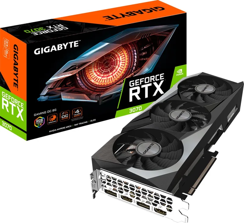 RTX 3070 GAMING OC 8G LHR grafische kaart GV-N3070GAMING OC-8GD by Gigabyte, Black – cover
