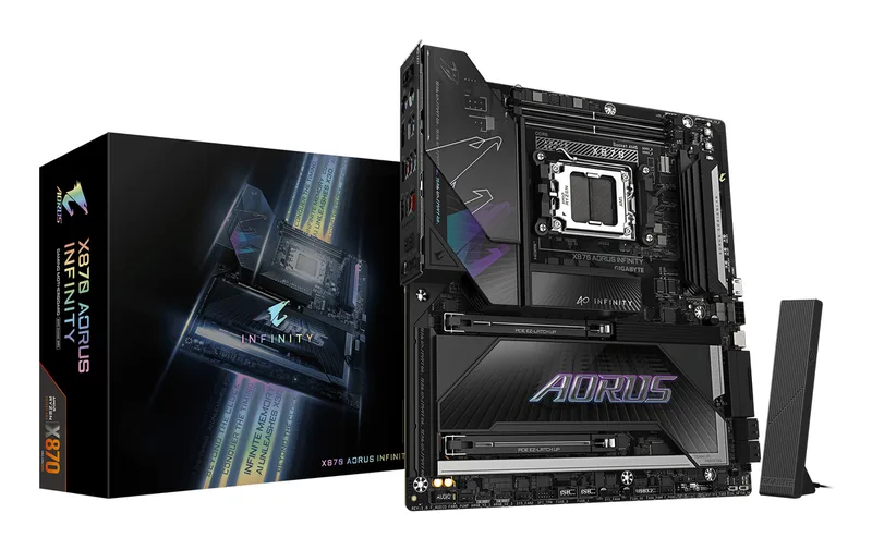 X870E AORUS Infinity (X870,AM5,ATX,DDR5) de Gigabyte – jaquette