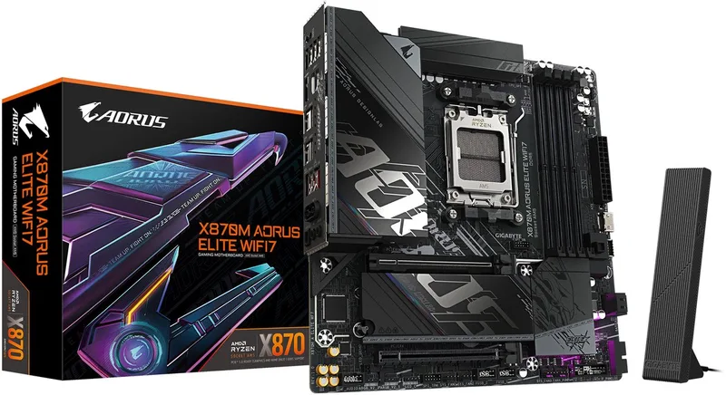 X870M AORUS ELITE WIFI7 AMD X870 Socket AM5 micro ATX van Gigabyte – cover