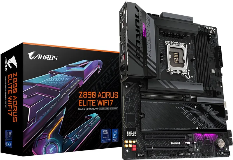 Z890 AORUS ELITE WIFI7 - Moederbord ATX - Socket 1851 - Intel Z890 - DDR5 - Realtek ALC1220 - Ethernet 2.5Gbps - Wi-Fi 7 by Gigabyte – cover