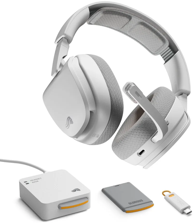 GHS InfinitePlay Headset - Draadloos - Gaming - Over-ear - Multiplatform de Glorious, Blanc – jaquette